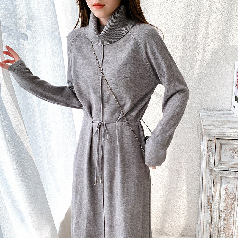 Long-Sleeve Knit Dress with Straight Waist I Ideal for Spring and Autumn