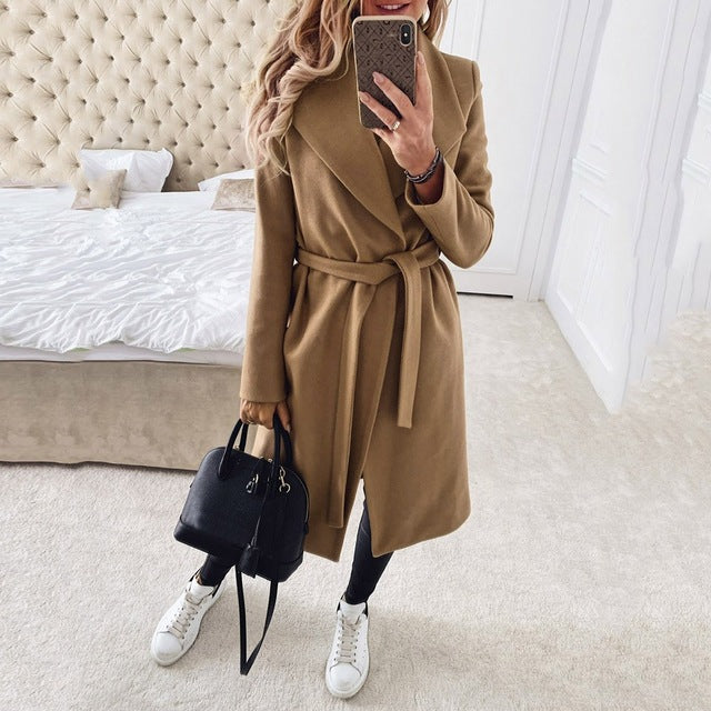 Women Long Sleeve Open Front Short Cardigan Suit Jacket | Ideal for Autumn and Winter