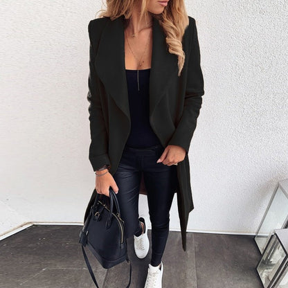 Women Long Sleeve Open Front Short Cardigan Suit Jacket | Ideal for Autumn and Winter