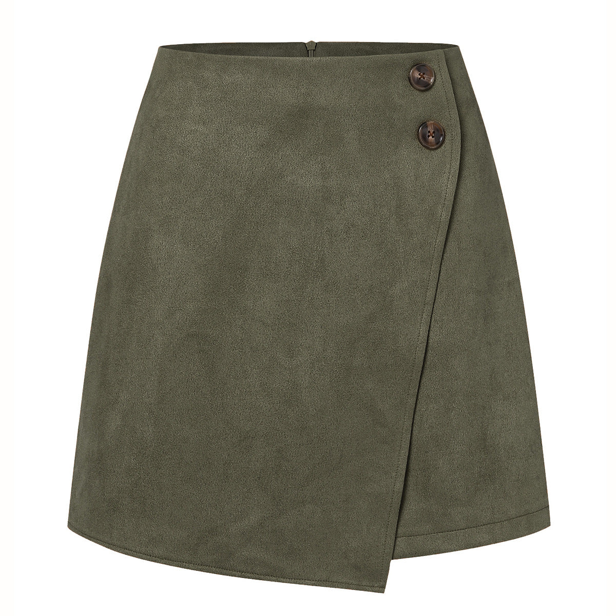 Suede High Waist Asymmetric Short Skirt | Ideal for Autumn and Winter