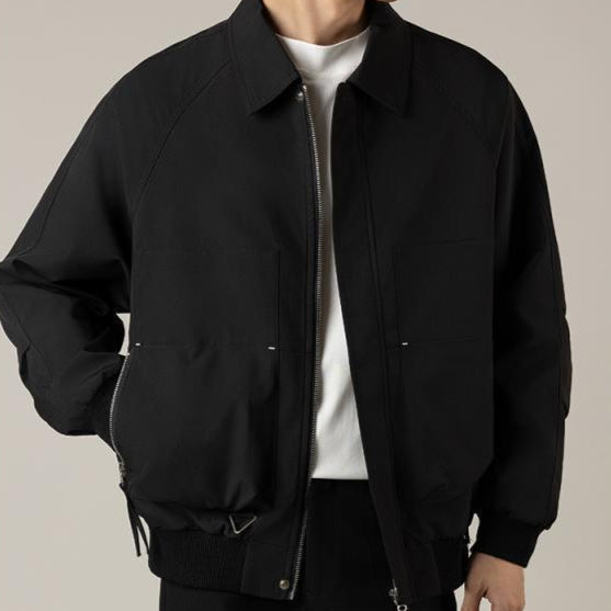 Men's Loose-Fit Short Lapel Jacket with Side Pockets | Ideal for Spring and Autumn