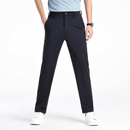 Men's Elastic Ice Silk Trousers Ideal for Spring