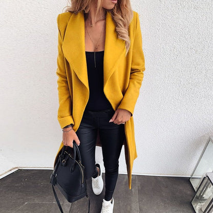 Women Long Sleeve Open Front Short Cardigan Suit Jacket | Ideal for Autumn and Winter