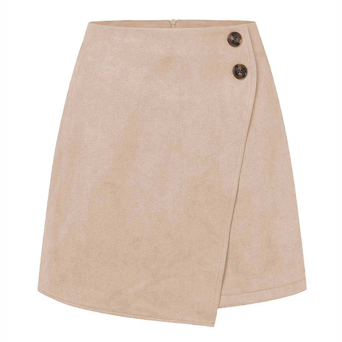 Suede High Waist Asymmetric Short Skirt | Ideal for Autumn and Winter