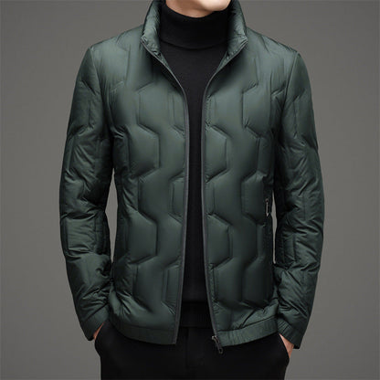 Men's Lightweight Stand Collar Duck Down Jacket | Ideal for Winter