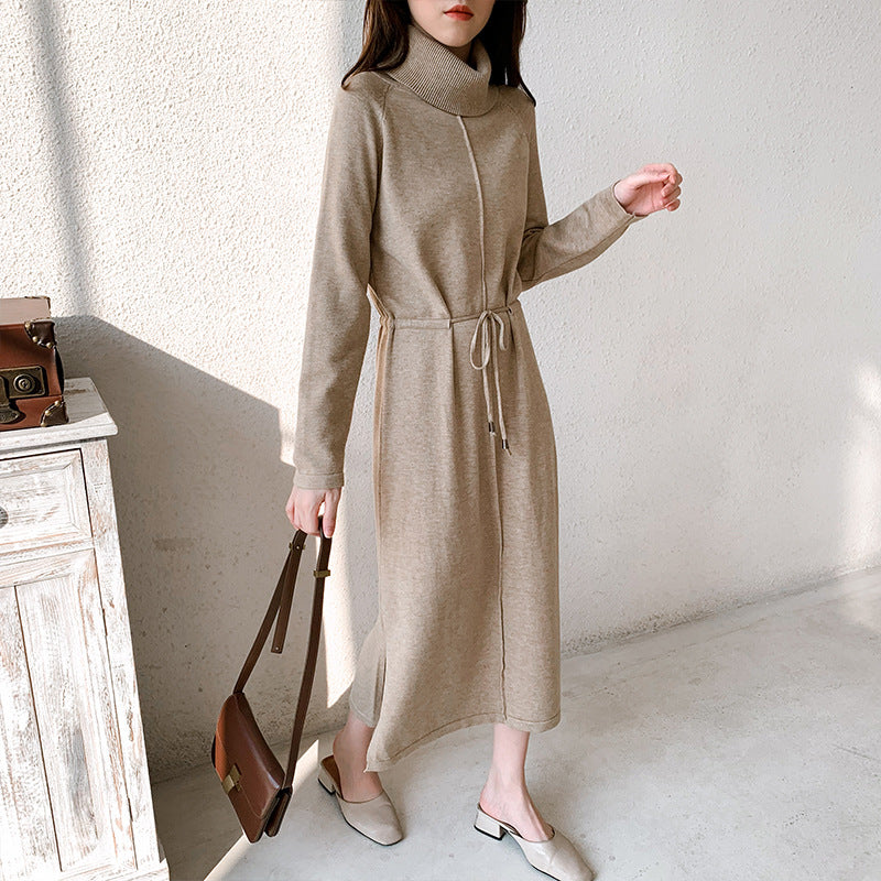 Long-Sleeve Knit Dress with Straight Waist I Ideal for Spring and Autumn