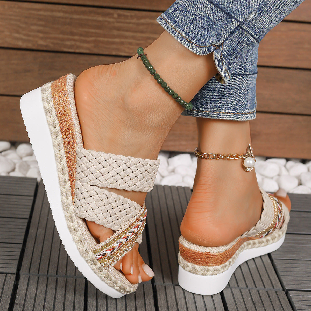 Thick Bottom Hemp Rope Woven Slippers | Ideal for Summer