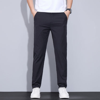 Men's Ice Silk Straight-Leg Pants Ideal for Summer