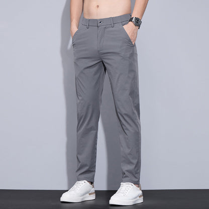 Men's Ice Silk Straight-Leg Pants Ideal for Summer