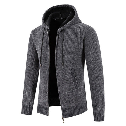 Men's Slim Fit Velvet Zipper Cardigan Jacket Ideal for Winter