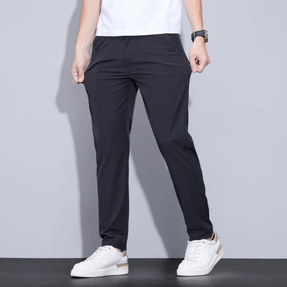 Men's Ice Silk Straight-Leg Pants Ideal for Summer