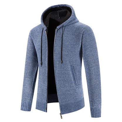 Men's Slim Fit Velvet Zipper Cardigan Jacket Ideal for Winter