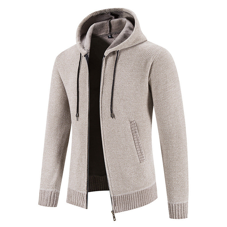 Men's Slim Fit Velvet Zipper Cardigan Jacket Ideal for Winter