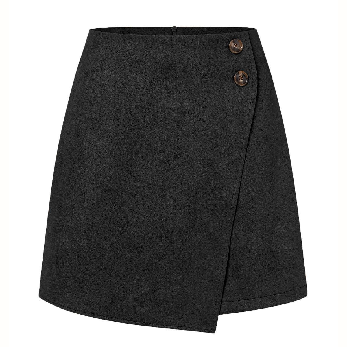 Suede High Waist Asymmetric Short Skirt | Ideal for Autumn and Winter