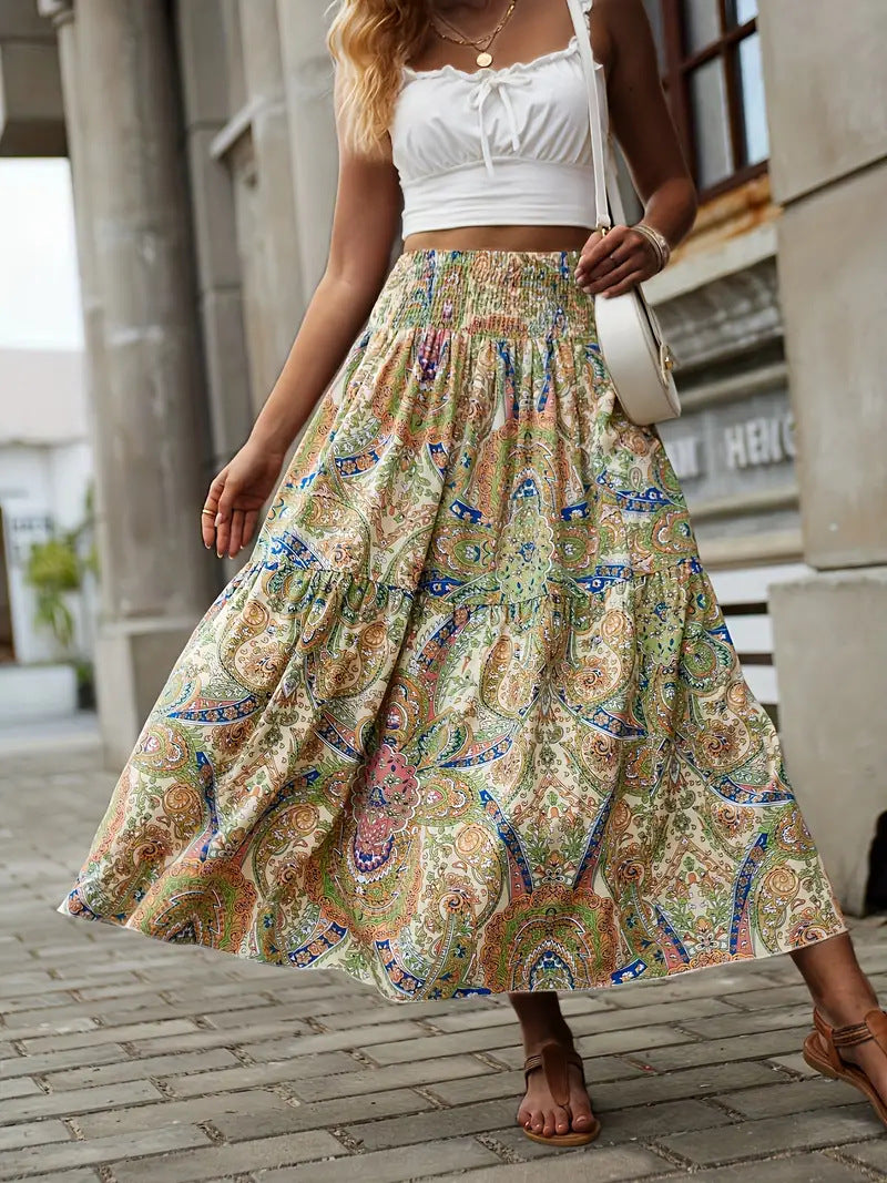 Floral Print Chiffon A-Line Skirt | Ideal for Summer