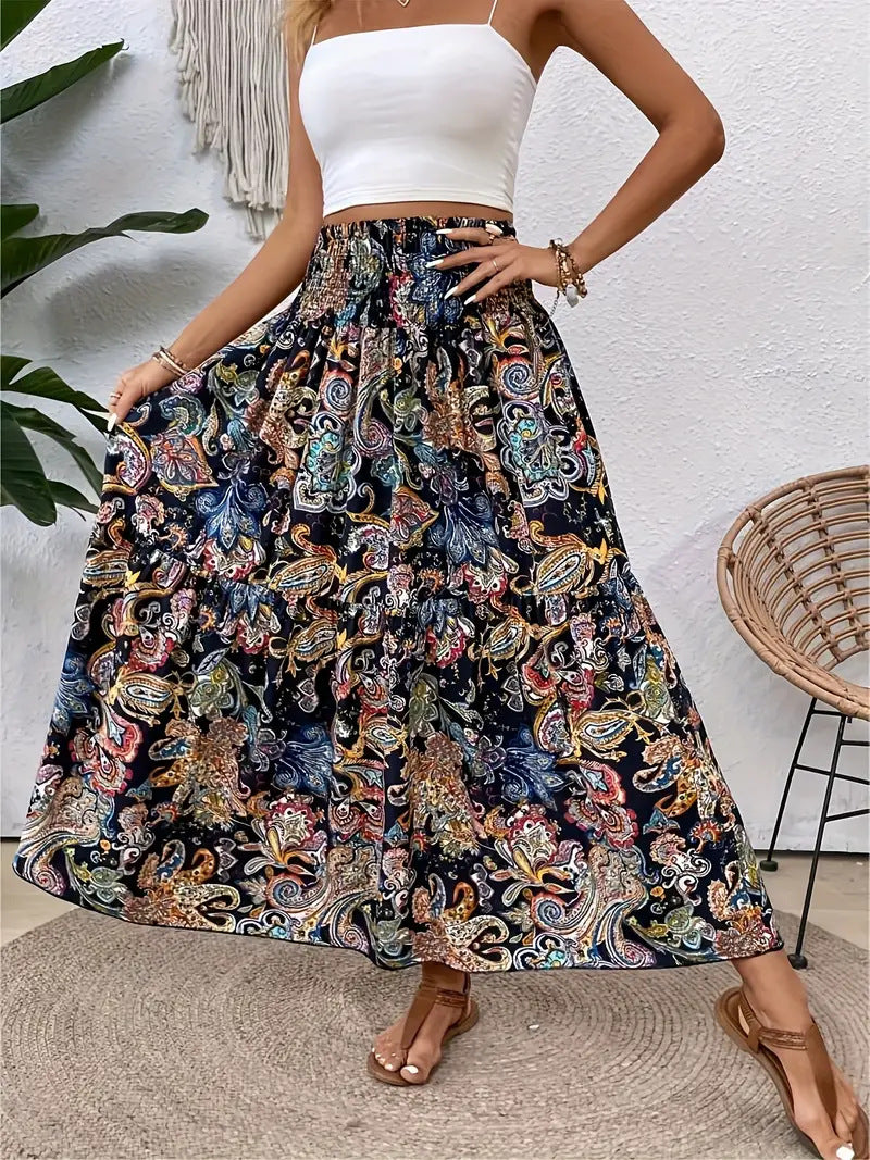 Floral Print Chiffon A-Line Skirt | Ideal for Summer