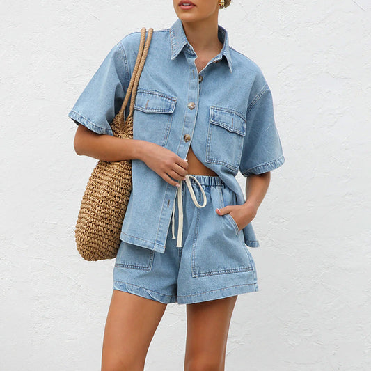 Loose-Fit Short-Sleeved Shirt and Shorts Set | Ideal for Summer